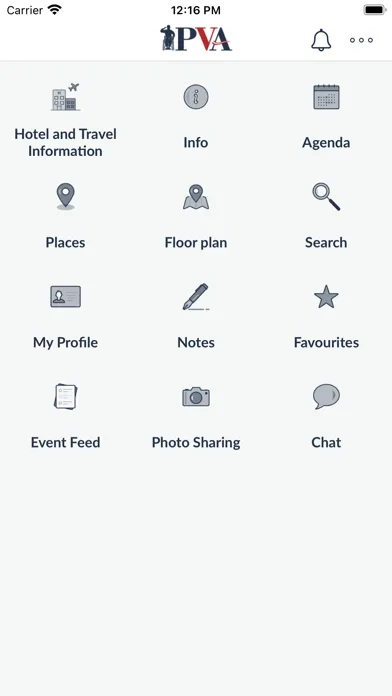 Tangkapan skrin PVA Events