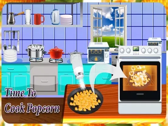 Cheese Popcorn Time: Kids Food Maker Game iPad  Ekran Görüntüleri