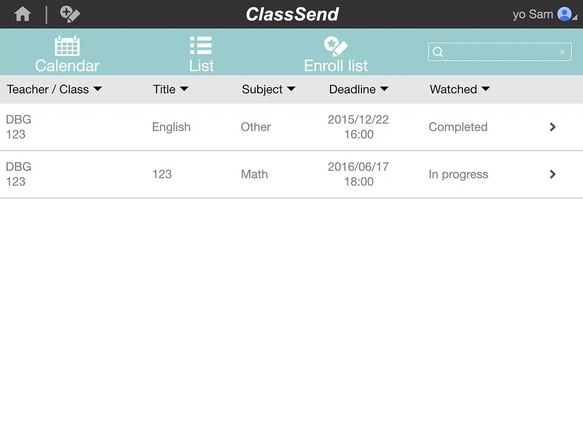 Zrzuty ekranu ClassSend iPad 