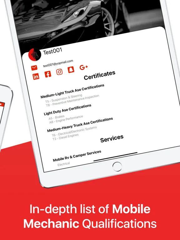 Mobile Mechanic Hub iPad  Ekran Görüntüleri