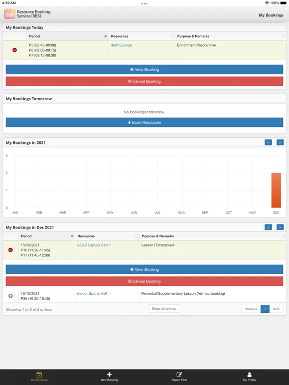 Resource Booking Service iPad 应用截图