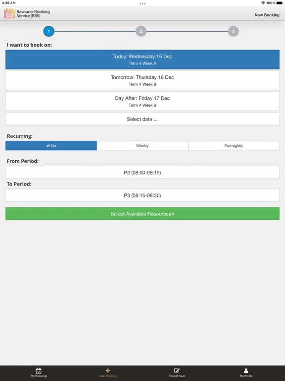 Resource Booking Service iPad 应用截图