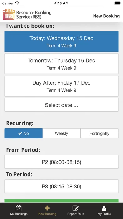 Resource Booking Service应用截图