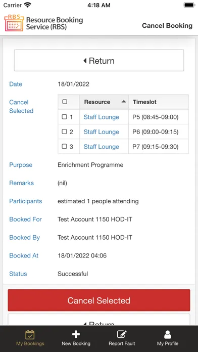 Resource Booking Service应用截图