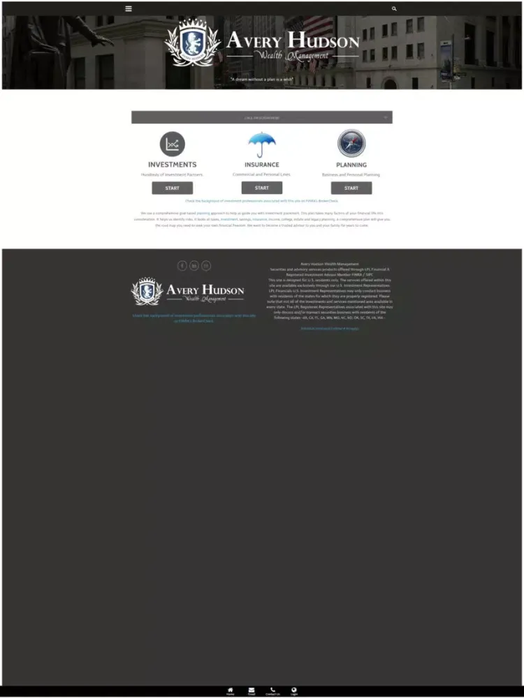Zrzuty ekranu Avery Hudson Wealth Management iPad 