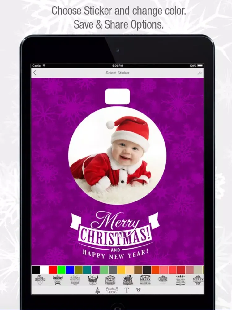 Ảnh chụp màn hình của Christmas Card Photo Frame & Xmas Greeting Creator iPad 