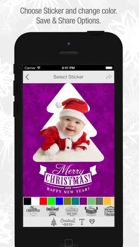 Ảnh chụp màn hình của Christmas Card Photo Frame & Xmas Greeting Creator