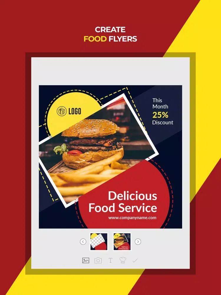 Poster Maker- Food Flyer Maker iPad  Ekran Görüntüleri