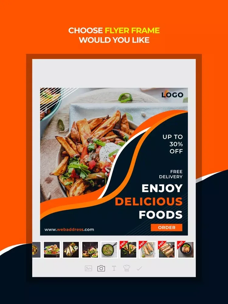 Poster Maker- Food Flyer Maker iPad  Ekran Görüntüleri