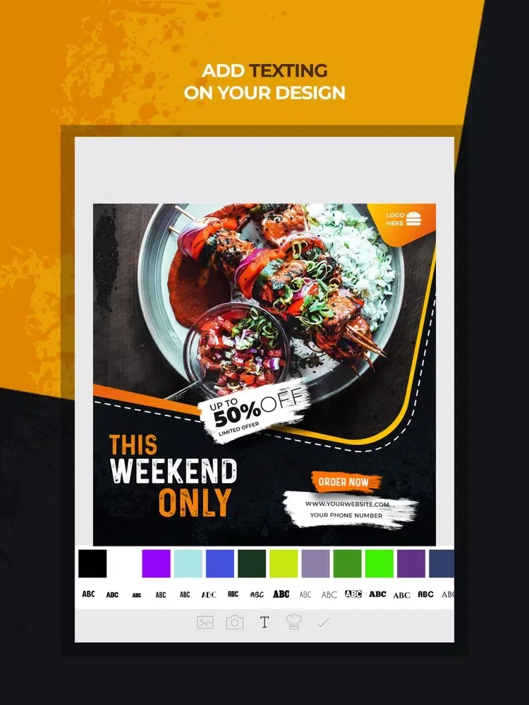 Poster Maker- Food Flyer Maker iPad  Ekran Görüntüleri