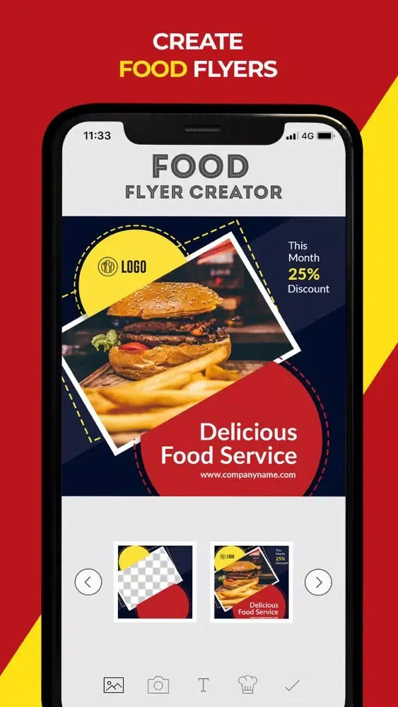 Poster Maker- Food Flyer Maker Ekran Görüntüleri