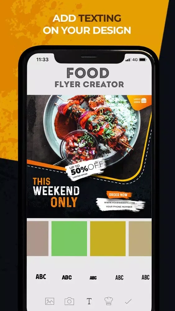 Poster Maker- Food Flyer Maker Ekran Görüntüleri