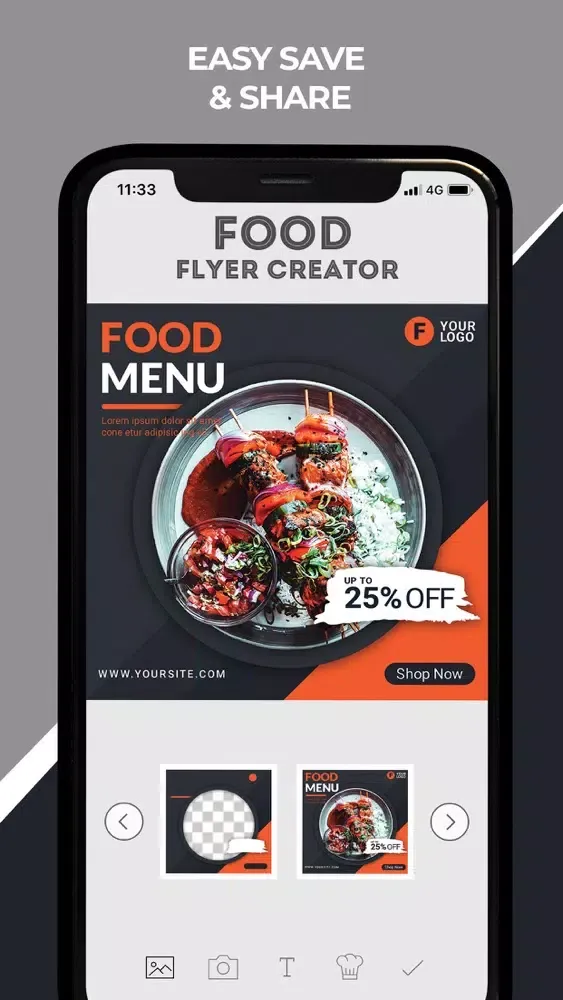 Poster Maker- Food Flyer Maker Ekran Görüntüleri