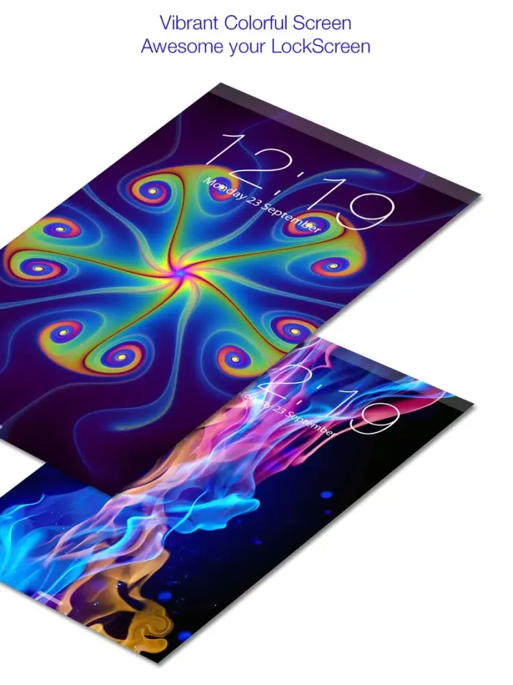 Glow Mob Lock Screen Backgrounds Color Themes Free iPad  Screenshots