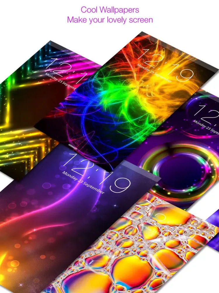 Glow Mob Lock Screen Backgrounds Color Themes Free iPad  Screenshots