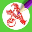 Letter Coloring Pages - Touch Coloring Book for Adults & Kids