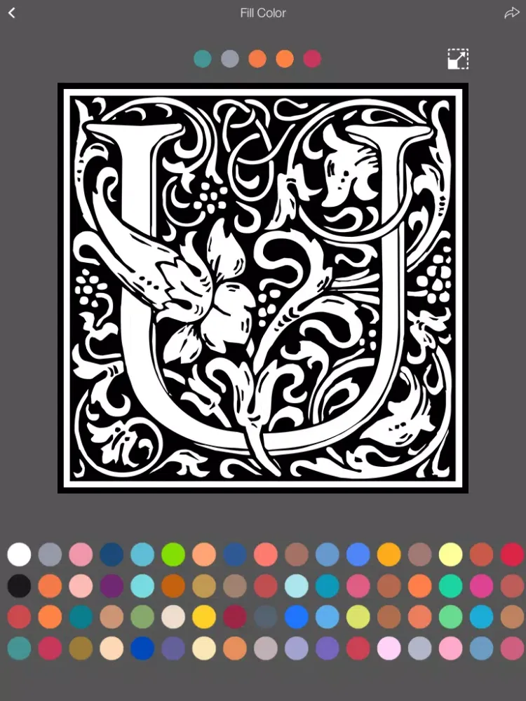 Letter Coloring Pages - Touch Coloring Book for Adults & Kids iPad 应用截图