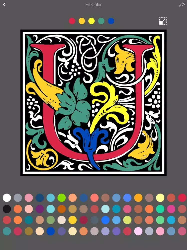Letter Coloring Pages - Touch Coloring Book for Adults & Kids iPad 应用截图