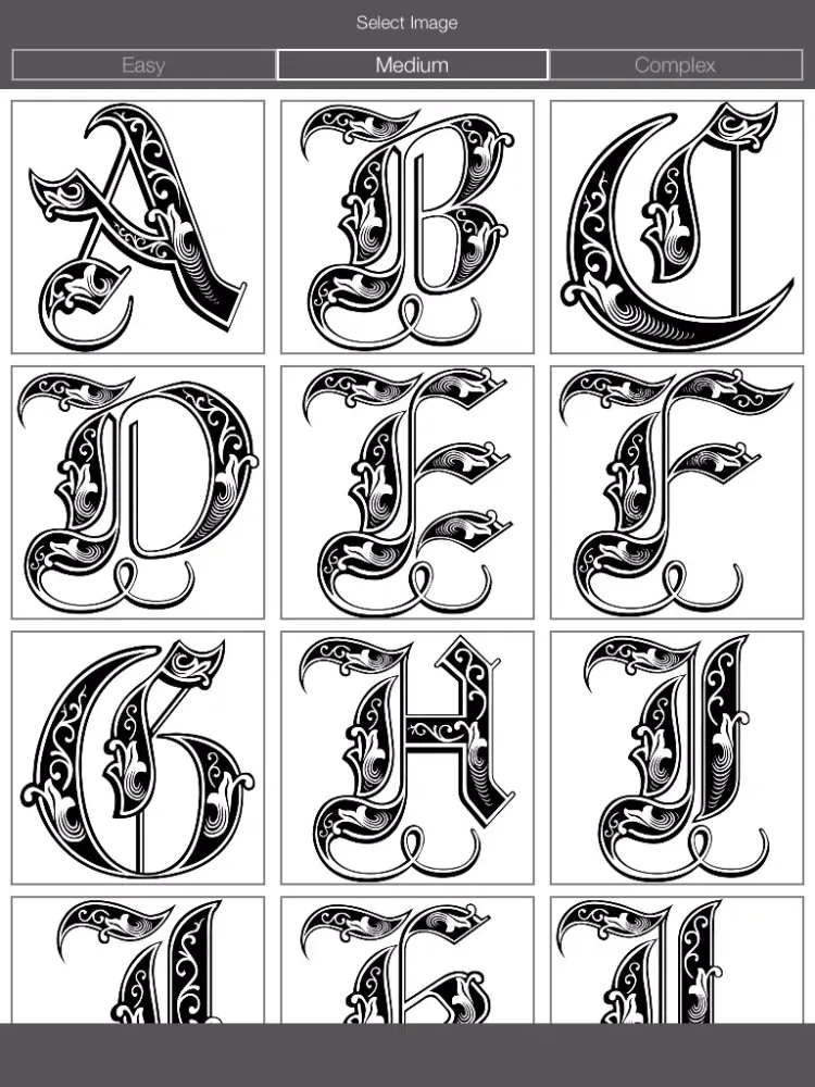 Letter Coloring Pages - Touch Coloring Book for Adults & Kids iPad 应用截图