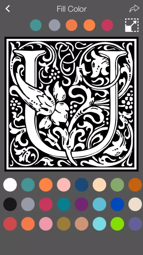Letter Coloring Pages - Touch Coloring Book for Adults & Kids应用截图