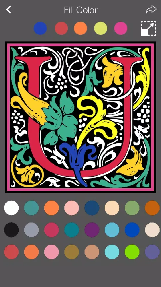 Letter Coloring Pages - Touch Coloring Book for Adults & Kids应用截图