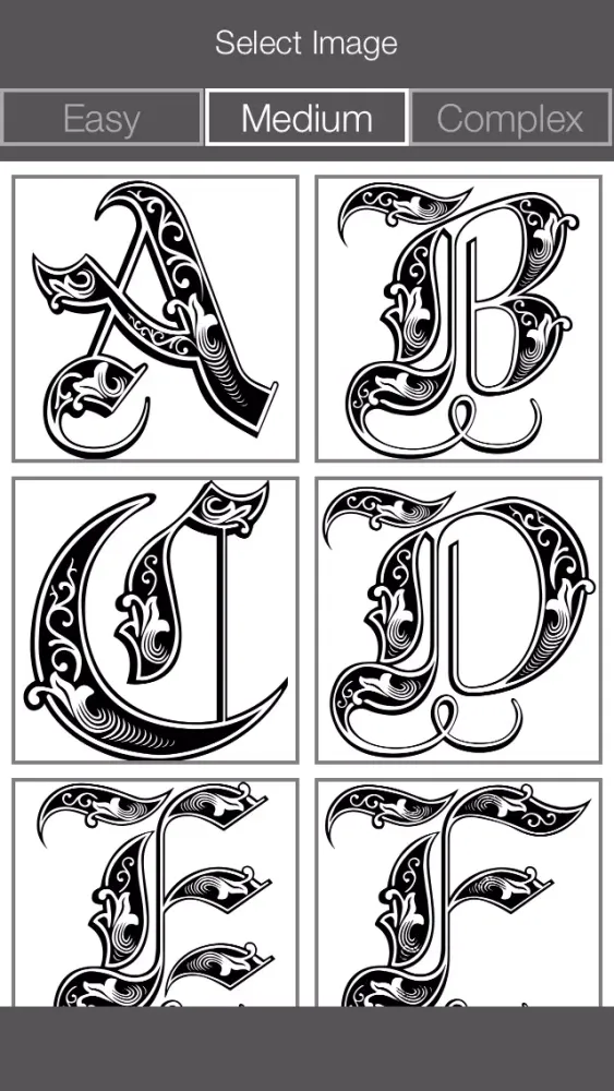 Letter Coloring Pages - Touch Coloring Book for Adults & Kids应用截图