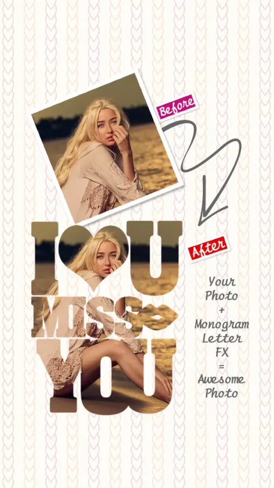 Monogram & Background Letter Fx - Add Characters & Shape Masking and Create Awesome Photo Screenshots
