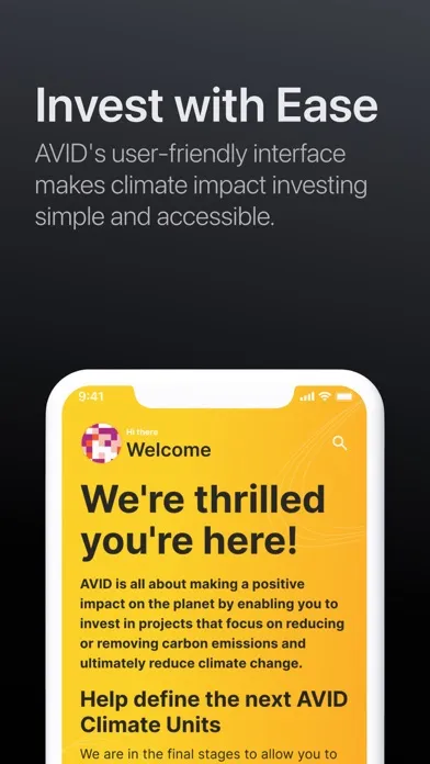 Ảnh chụp màn hình của AVID: Invest in Climate Change