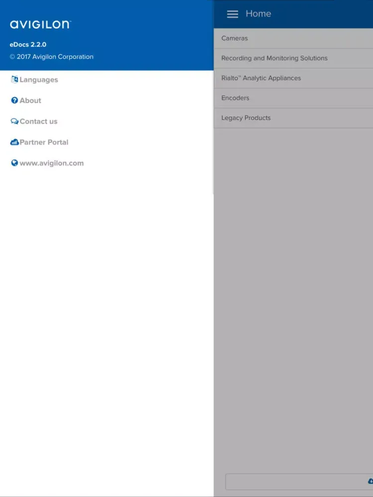 Screenshot di Avigilon eDocs iPad 