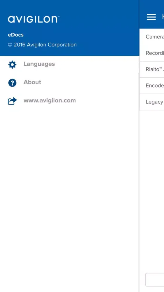 Screenshot di Avigilon eDocs