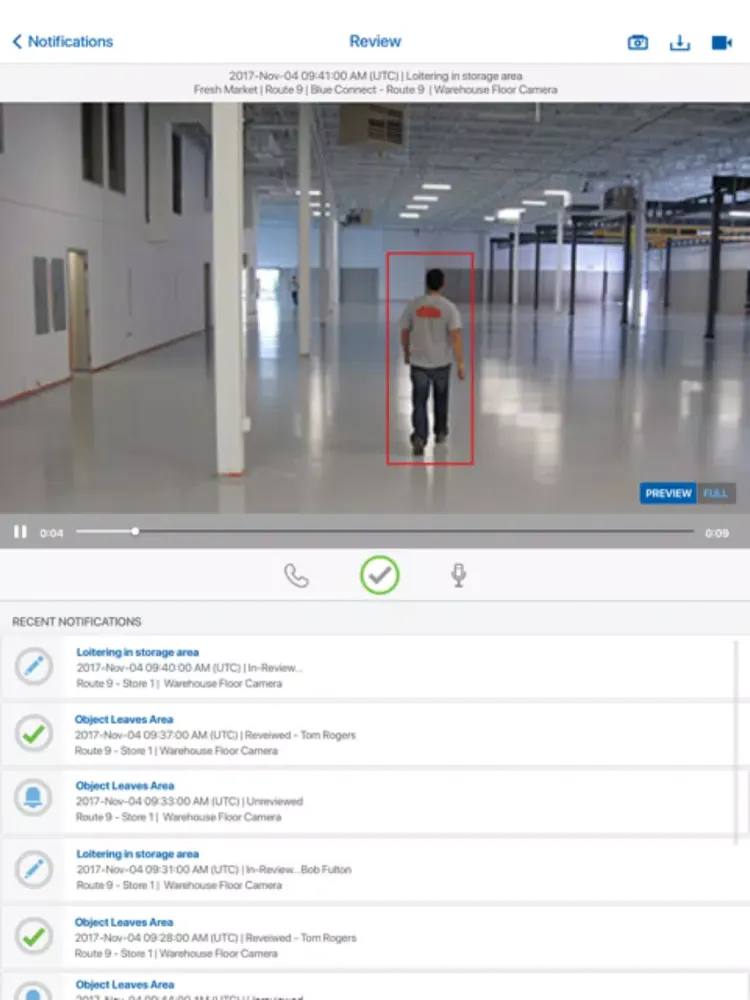 Zrzuty ekranu Avigilon Blue iPad 