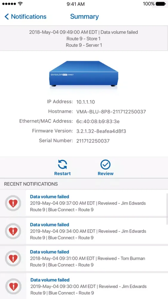 Zrzuty ekranu Avigilon Blue