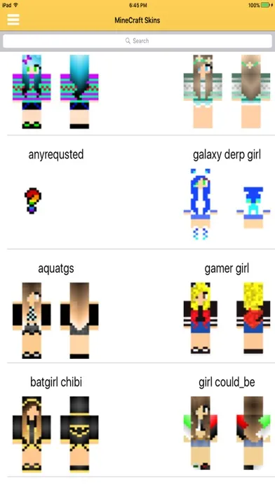 ภาพหน้าจอของ GirlSkins - for MineCraft PE