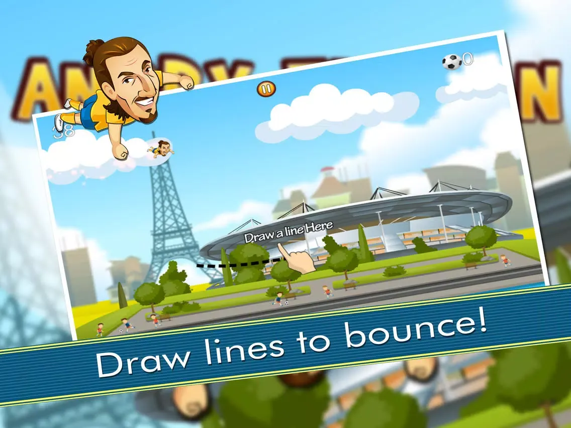 Tangkapan layar Soccer Game - Zlatan Edition: Bounce on trampoline platforms to jump high and collect soccer balls (football trampoline) iPad 