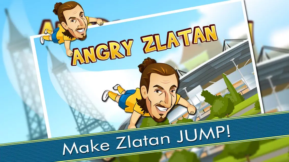 Tangkapan layar Soccer Game - Zlatan Edition: Bounce on trampoline platforms to jump high and collect soccer balls (football trampoline)