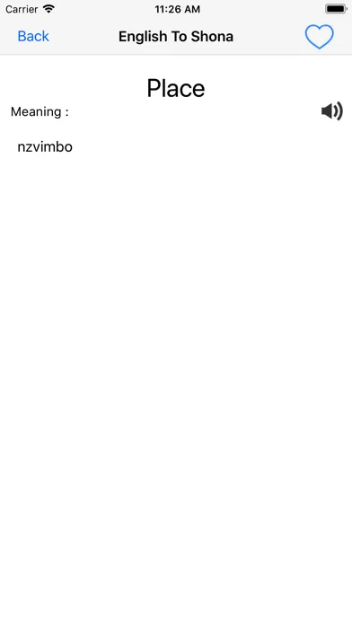 Zrzuty ekranu English To Shona Dictionary