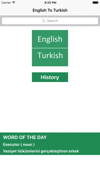 Ảnh chụp màn hình của English To Turkish Dictionary