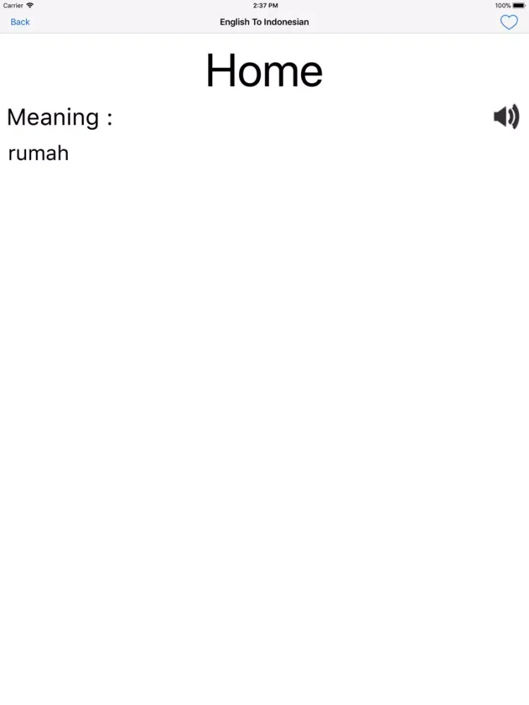 Screenshot di English To Indonesian iPad 