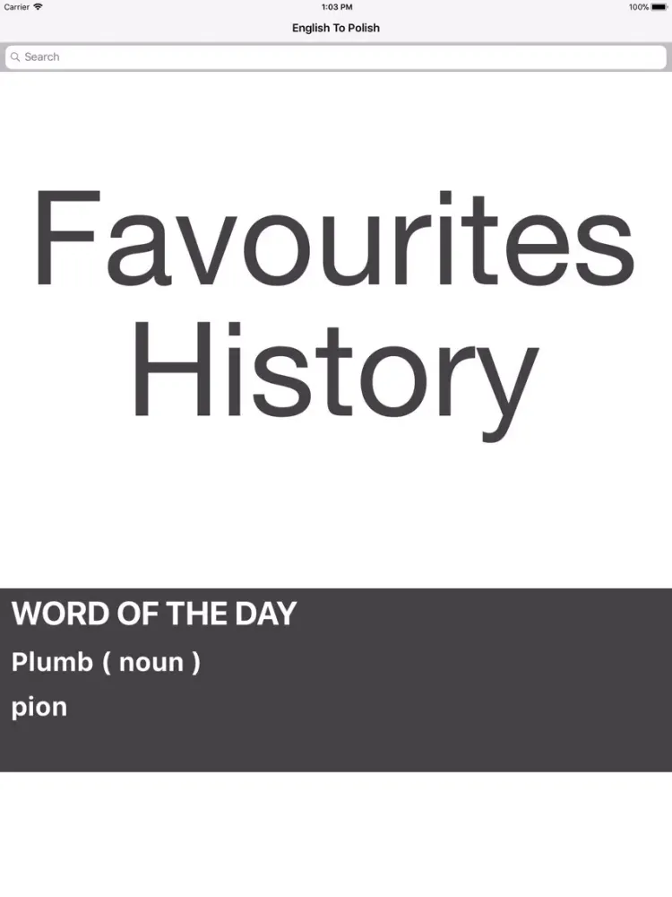 Capturas de tela do English To Polish Dictionary iPad 