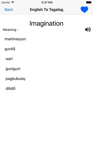 Ảnh chụp màn hình của English To Tagalog Dictionary