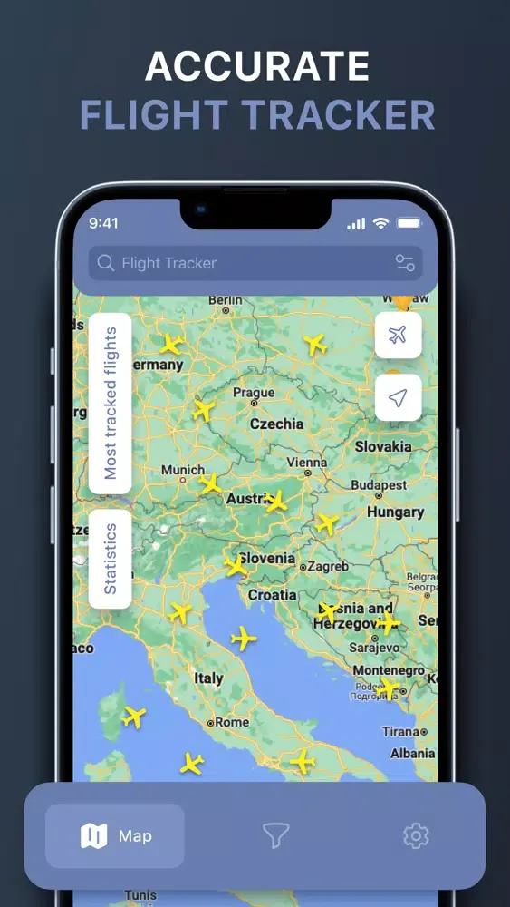 ภาพหน้าจอของ Flight Tracker - Plane Finder