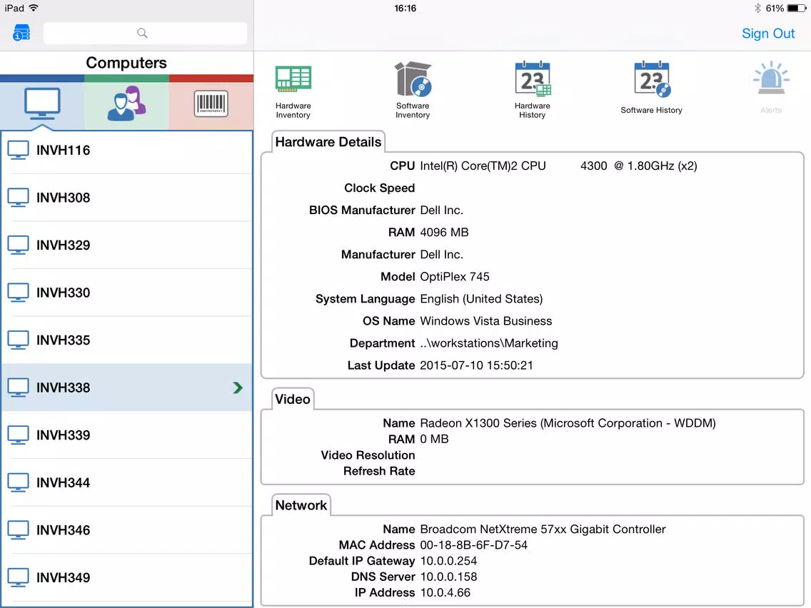 AviTice DMS Console iPad 应用截图