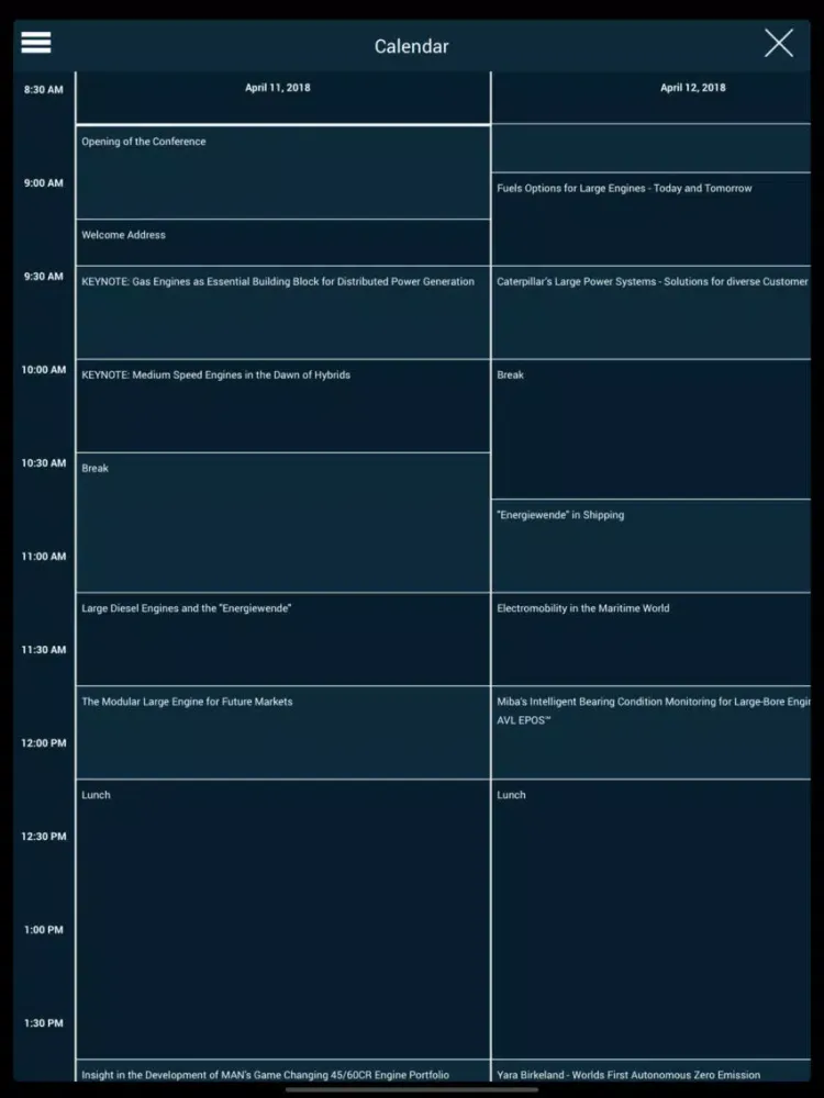 AVL Events iPad  स्क्रीनशॉट