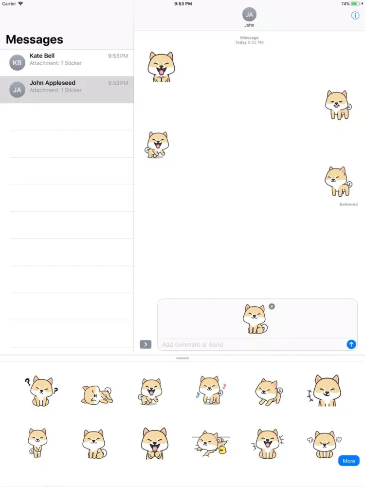Zrzuty ekranu Puppy Love Animated Stickers iPad 