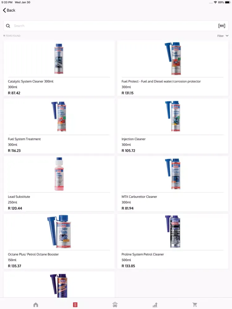 Capturas de tela do Liqui Moly ADVANTAGE iPad 