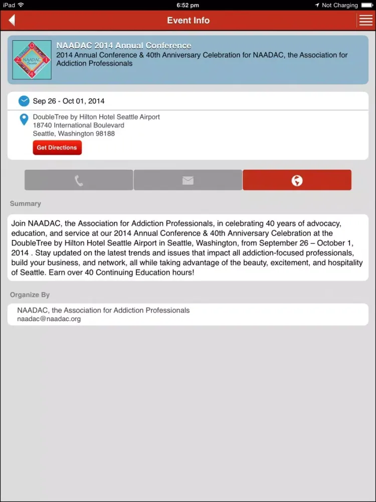 Capturas de pantalla de NAADAC iPad 