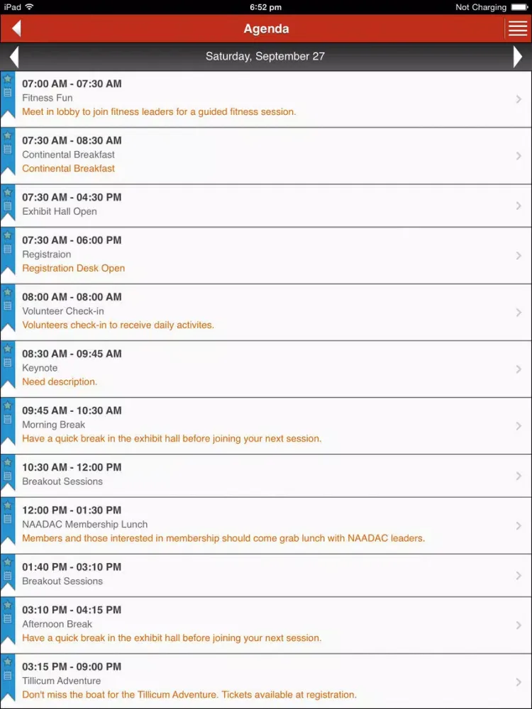 Capturas de pantalla de NAADAC iPad 
