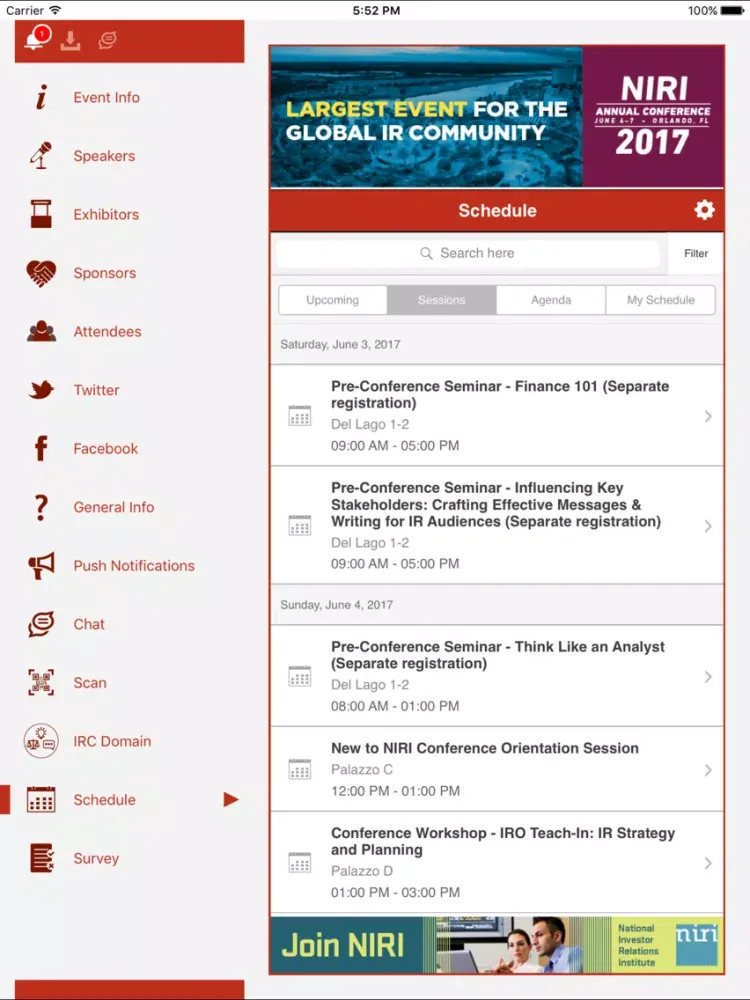 NIRI AC2017 iPad  Screenshots