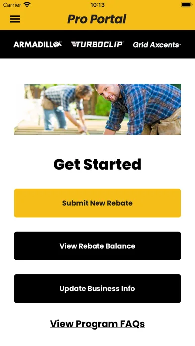 Capturas de tela do Armadillo Builder Rebate