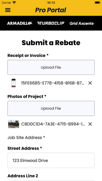 Capturas de tela do Armadillo Builder Rebate